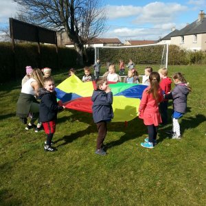 Biedronki zabawy z chustą animacyjną