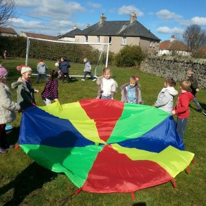 Biedronki zabawy z chustą animacyjną